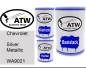 Preview: Chevrolet, Silver Metallic, WA9021: 500ml Lackdose + 500ml Klarlack + 250ml Härter - Set, von ATW Autoteile West.